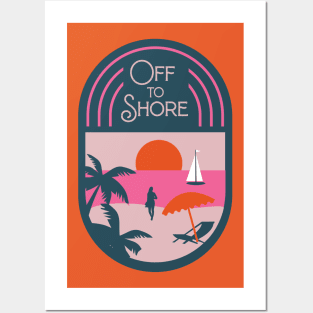 Off To Shore. Vintage Sign. Posters and Art